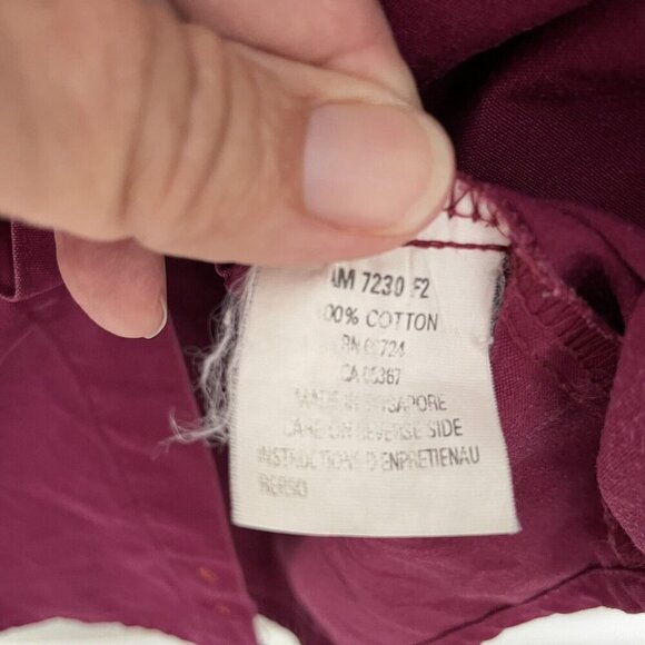 Columbia Canvas Shirt Men’s XL Long Sleeve Button Up Cranberry Red 100% Cotton - Picture 10 of 13